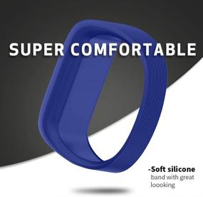 img 2 attached to 👧 NotoCity Soft Silicone Replacement Watch Bands for Boy Girls - Compatible with Garmin Vivofit JR/JR 2/3 Bands, Dark Blue Small