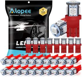 img 4 attached to 🚗 Alopee 30-Pack Red 194 LED Bulb, T10 Wedge LED Bulb with 5SMD 5050 Chips, 168 LED Bulb, 921 2825 LED Bulb W5W 158 501 LED Lights for Car Interior Dome Map Door Light License Plate Light, 12V DC