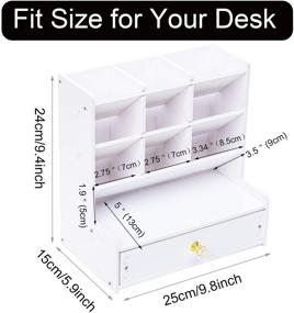 img 3 attached to 🖋️ Efficient DIY Wooden Desk Pen Organizer with Drawer – Ideal for Home Office and Stationary Storage