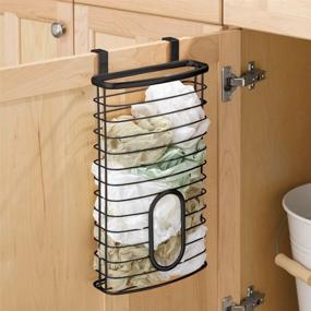 img 3 attached to 🗑️ Efficient Kitchen Storage Solution: iDesign Axis Over-the-Cabinet Holder for Plastic & Garbage Bags in Stylish Matte Black