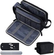 🧳 premium men's travel toiletry bag – water-resistant, spacious & lightweight – perfect for organizing toiletries – toothbrush travel containers included (black) logo