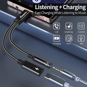 img 3 attached to 🎧 Адаптер USB C на 3,5 мм разъем для наушников с USB C PD 3.0 портом быстрой зарядки - Кабель быстрой зарядки 60 Вт (Черный)