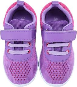 img 1 attached to USA Mall Toddler Running Shoes Boys Girls | Lightweight & Breathable Sneakers | Washable Strap Athletic Tennis Shoes for Kids' Running and Walking