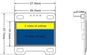 img 2 attached to 📺 UCtronics 0.96 Inch OLED Module 128x64 Yellow Blue SSD1306 Driver I2C Serial Self-Luminous Display Board for Arduino Raspberry Pi Pico