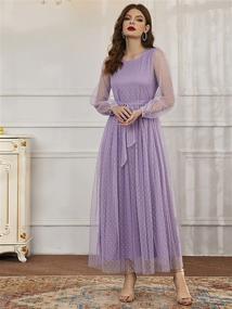 img 2 attached to MakeMeChic Womens Bishop Sleeve Belted Women's Clothing in Dresses