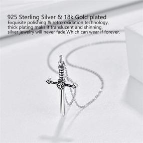 img 2 attached to Silikepa Sword Necklace: Gothic 18K Gold Plated Pendant with Silver Dagger - Unique Punk Jewelry Gift