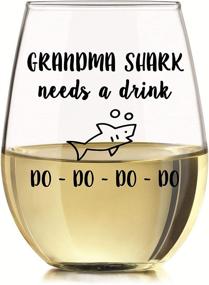 img 3 attached to 🦈 Grandma Shark - Funny Novelty Libbey Stemless Wine Glass with Sayings: Perfect Gifts for Grandmas on Birthdays, Christmas & Mothers Day