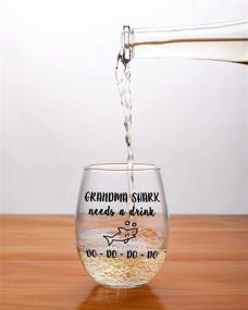 img 2 attached to 🦈 Grandma Shark - Funny Novelty Libbey Stemless Wine Glass with Sayings: Perfect Gifts for Grandmas on Birthdays, Christmas & Mothers Day