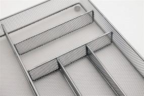 img 1 attached to 🔪 Organize Your Kitchen with our Mesh Large Cutlery Tray - 6 Compartments for Silverware Storage and Utensil Flatware Organization