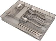 🔪 organize your kitchen with our mesh large cutlery tray - 6 compartments for silverware storage and utensil flatware organization logo