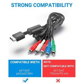 img 3 attached to 🔌 URWOOW HD Component AV Cable - Compatible with PS2/PS3/PS3 Slim and HDTV-Ready TV (5-Wire)