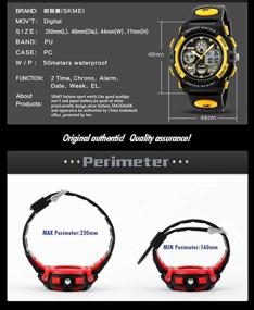 img 1 attached to Golden Hour Kids Digital Sport Waterproof Boys Watch - Outdoor 12/24 H Alarm, EL Backlight, Stopwatch, Military Child Wristwatch - Ages 5-15