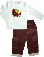 adorable fall/winter halloween thanksgiving outfits for baby toddler little boys - tshirt top & pants set logo