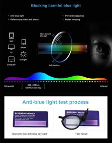 img 2 attached to 👓 OuShiun Round Eyeglasses with LED Light and Blue Light Blocking for Nighttime Reading, Anti-Eyestrain and Brightness