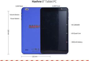 img 3 attached to 📱 Haehne 8 inch Tablet, Android 9.0 Pie, 2GB RAM 32GB Storage, 8" IPS Display, Quad Core, Dual Camera, FM, WiFi, Bluetooth, Blue