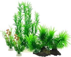 img 4 attached to MyLifeUNIT Artificial Fish Tank Plants - Pack of 4 for Stunning Aquarium Decorations