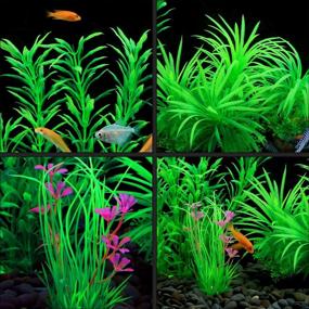 img 2 attached to MyLifeUNIT Artificial Fish Tank Plants - Pack of 4 for Stunning Aquarium Decorations