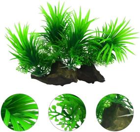img 3 attached to MyLifeUNIT Artificial Fish Tank Plants - Pack of 4 for Stunning Aquarium Decorations