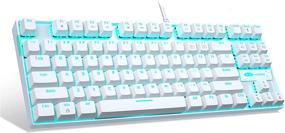 img 4 attached to 💻 Compact 87 Keys White Mechanical Gaming Keyboard, MageGee MK-Star LED Backlit Keyboard with Blue Switches for Windows Laptop Gaming PC