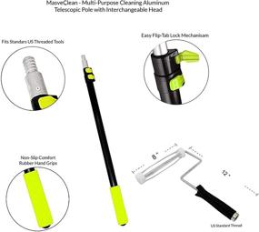 img 2 attached to Masveclean Multi-Purpose Telescopic Pole: Adjustable Paint Roller Stick, Sturdy Extension Poles for Cleaning Area Rug, Carpet, Sofa, Car Seat