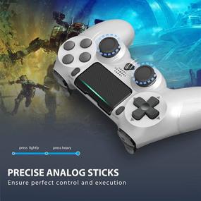 img 1 attached to 🎮 Enhanced Wireless Pro Controller: PS4/Pro/Slim Compatible Gamepad with Dual Motors, Motion Sensor, and Built-in 1000mAh Rechargeable Battery – White