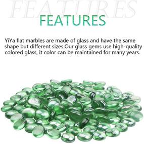 img 1 attached to YIYA Green Flat Marble Decorative Glass Gems | Home Decoration 🔹 Vase Filler & Fish Tank Bottom Decoration | 310g (0.68 lb) Bag