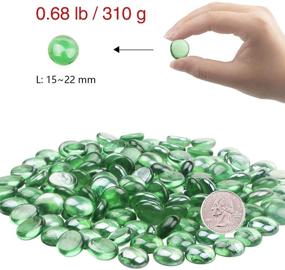 img 3 attached to YIYA Green Flat Marble Decorative Glass Gems | Home Decoration 🔹 Vase Filler & Fish Tank Bottom Decoration | 310g (0.68 lb) Bag