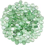 yiya green flat marble decorative glass gems | home decoration 🔹 vase filler & fish tank bottom decoration | 310g (0.68 lb) bag logo