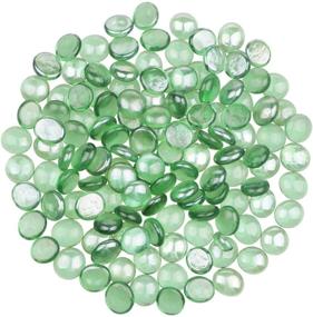 img 4 attached to YIYA Green Flat Marble Decorative Glass Gems | Home Decoration 🔹 Vase Filler & Fish Tank Bottom Decoration | 310g (0.68 lb) Bag