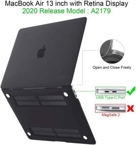 img 1 attached to JelyTech MacBook Air 13 inch Case 2020: Matte Black Hard Shell Cover with Keyboard Cover for Newest Apple 13 inch Mac Air Retina Display with Touch ID - A2179