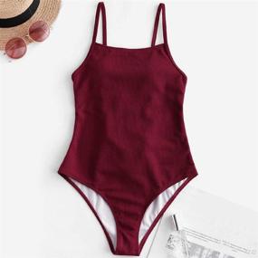 img 3 attached to ZAFUL Crisscross One Piece Swimsuit V Collar Women's Clothing and Swimsuits & Cover Ups