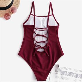 img 2 attached to ZAFUL Crisscross One Piece Swimsuit V Collar Women's Clothing and Swimsuits & Cover Ups