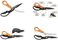 ✂️ fiskars titanium all purpose scissors with sharpener and detachable knife - cuts + more logo