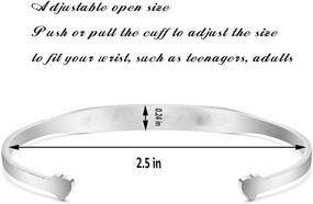 img 3 attached to Роскошный браслет-зажим из нержавеющей стали с серебристым отливом и вдохновляющей мантрой - идеальный подарок для женщин и мужчин.