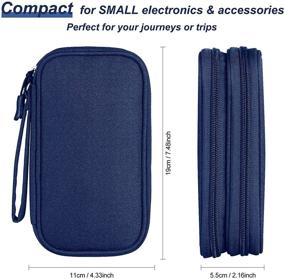 img 3 attached to Blue Electronics Organizer Travel Case by Bevegekos - Compact Tech Organizer Bag for Small Electronic Devices and Accessories