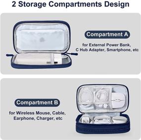 img 2 attached to Blue Electronics Organizer Travel Case by Bevegekos - Compact Tech Organizer Bag for Small Electronic Devices and Accessories