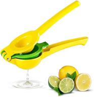 🍋 yellow lemon squeezer, premium manual citrus press for lemons and limes - handheld lemon juicer, dishwasher safe kitchen tool logo