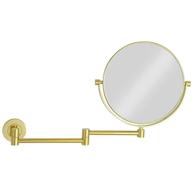 gurun 8 inch two-sided swivel wall mounted vanity mirror with 7x magnification, gold finish, m1305j (8in, 7x) logo