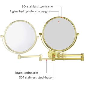 img 2 attached to GURUN 8 Inch Two-Sided Swivel Wall Mounted Vanity Mirror with 7X Magnification, Gold Finish, M1305J (8in, 7X)