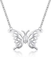 🦋 eusense 925 sterling silver butterfly necklace: stylish birthstone jewelry for women and girls logo