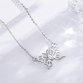 img 3 attached to 🦋 Eusense 925 Sterling Silver Butterfly Necklace: Stylish Birthstone Jewelry for Women and Girls