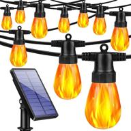 🔥 tomcare solar string lights: flickering flame solar lights for outdoor, 24.5 ft, usb charged & solar powered led hanging lights for patio garden backyard - decorative outdoor lighting логотип