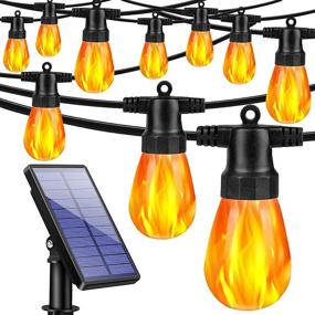 img 4 attached to 🔥 TomCare Solar String Lights: Flickering Flame Solar Lights for Outdoor, 24.5 Ft, USB Charged & Solar Powered LED Hanging Lights for Patio Garden Backyard - Decorative Outdoor Lighting