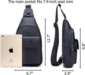 img 3 attached to BULLCAPTAIN Genuine Multi Pocket Crossbody Backpacks Backpacks