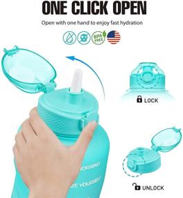 img 2 attached to 🥤 MEITAGIE 1 Gallon Motivational Water Bottle with Time Marker and Paracord Handle - LeafProof Water Jug, BPA Free Tritan Material for Fitness and Outdoor Enthusiasts