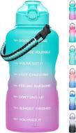 🥤 meitagie 1 gallon motivational water bottle with time marker and paracord handle - leafproof water jug, bpa free tritan material for fitness and outdoor enthusiasts logo