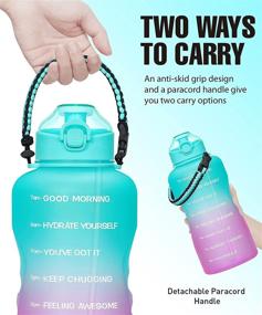 img 3 attached to 🥤 MEITAGIE 1 Gallon Motivational Water Bottle with Time Marker and Paracord Handle - LeafProof Water Jug, BPA Free Tritan Material for Fitness and Outdoor Enthusiasts