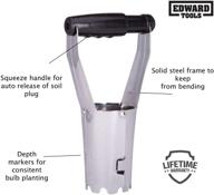 🌷 edward tools bulb planter - bend free tool for easy bulb planting - automatic soil release & depth marker for consistent tulip, daffodil, & dahlia planting logo