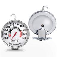 highly visible 2.75 inch dial oven thermometer with large numbers for easy reading - hang or stand in oven with hook and panel base logo