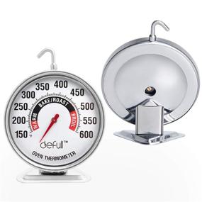 img 4 attached to Highly Visible 2.75 Inch Dial Oven Thermometer with Large Numbers for Easy Reading - Hang or Stand in Oven with Hook and Panel Base